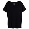One Of Us Women's Black Maya Works Hard V Neck T-shirt - Ash In Black