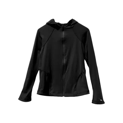 One Of Us Women's Black Run Luna Run Fitted Zip Through Hoodie - Ash