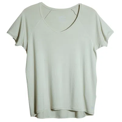 One Of Us Women's Green Maya Works Hard V Neck T-shirt - Sage