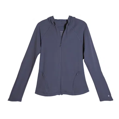 One Of Us Women's Grey Run Luna Run Zip Through Fitted Hoodie - Smoky Ash