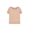 One Of Us Women's Neutrals Isla Gets Comfy Boat Neck Premium T-shirt Latte