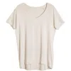 One Of Us Women's Neutrals Maya Works Hard V Neck T-shirt - Beach