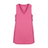 One Of Us Women's Pink / Purple Suzie Never Bores Me Darted Scuba V-neck Dress Rouge
