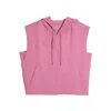 One Of Us Women's Pink / Purple Suzie Never Bores Me Scuba Zip-through Hoodie Vest In Pink/purple
