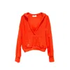 One Of Us Women's Yellow / Orange Terry Looks Sweet V-neck Towelling Hoodie - Tangerine In Yellow/orange
