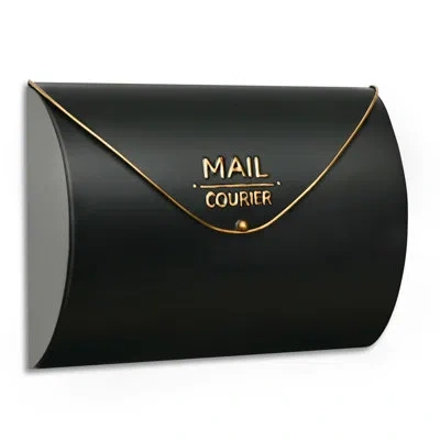 One Outdoor Wall Mount Mailbox, 13 X 3.24 X 10.3 Inch Black Waterproof Mail Box, Heavy Duty Wall-mounted