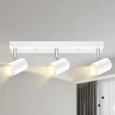One Plug In Track Lighting, 3 Light Ceiling Lighting Kit, White 3 Way Modern Wall Spotlight, 15 Ft Cord,