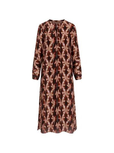 One Season Long Genie Graphic-print Maxi Dress In Brown
