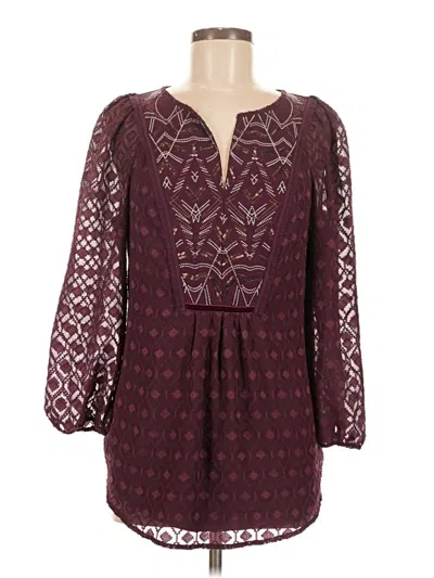 Pre-owned One September 3/4 Sleeve Blouse In Burgundy