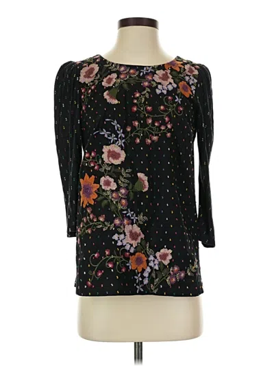 Pre-owned One September 3/4 Sleeve Top Black Sweetheart Neckline Tops