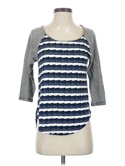 Pre-owned One September 3/4 Sleeve Top Gray Scoop Neck Tops