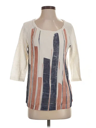 Pre-owned One September 3/4 Sleeve Top Ivory Square Neckline Tops