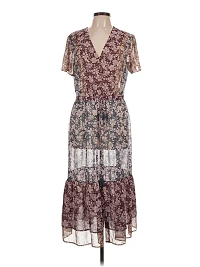Pre-owned One September Casual Dress In Burgundy