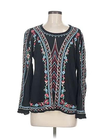 Pre-owned One September Long Sleeve Blouse In Black