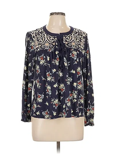 Pre-owned One September Long Sleeve Blouse In Blue