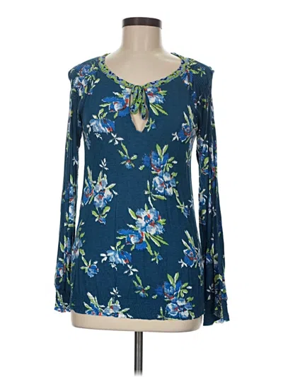 Pre-owned One September Long Sleeve Blouse In Blue