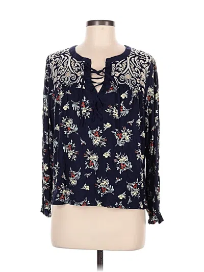 Pre-owned One September Long Sleeve Blouse In Blue