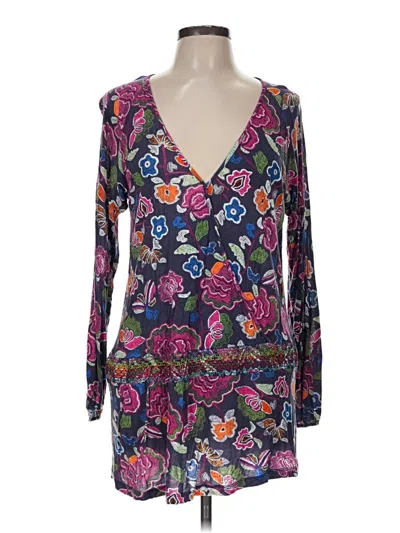 Pre-owned One September Long Sleeve Blouse In Purple