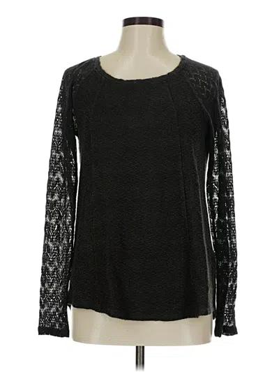 Pre-owned One September Long Sleeve Top Black Boatneck Tops