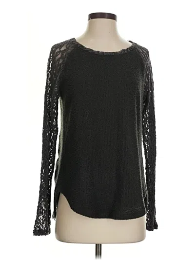 Pre-owned One September Long Sleeve Top Black Boatneck Tops