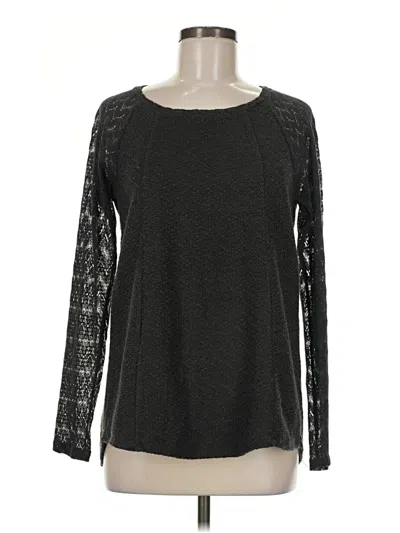 Pre-owned One September Long Sleeve Top Black Boatneck Tops