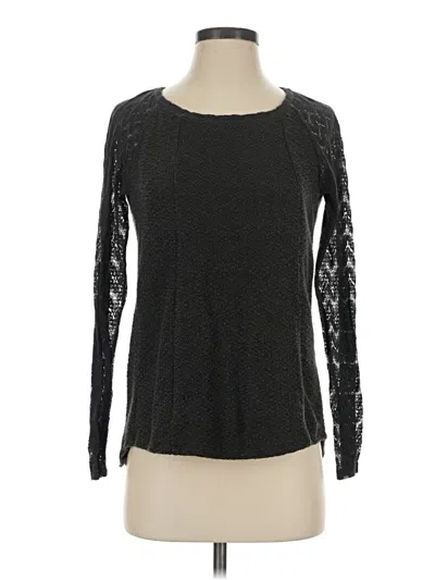 Pre-owned One September Long Sleeve Top Black Square Neckline Tops
