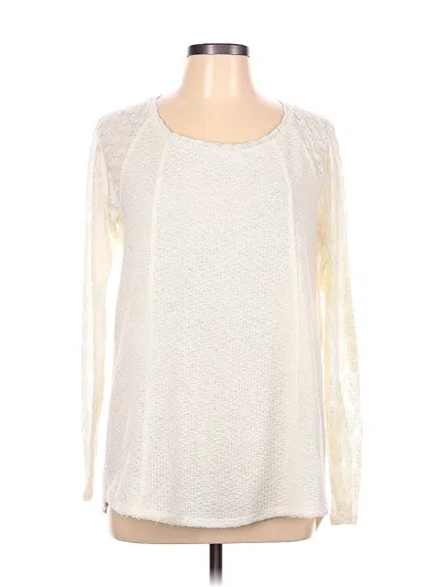 Pre-owned One September Long Sleeve Top Ivory Crew Neck Tops