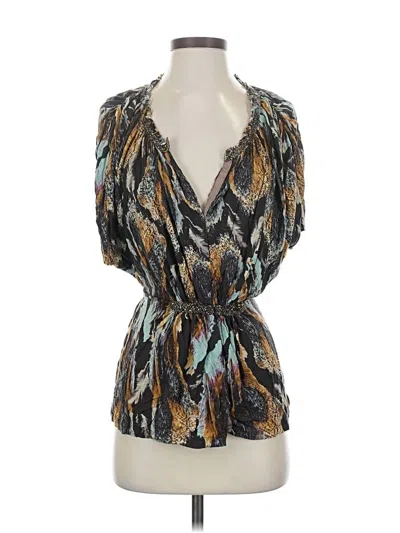 Pre-owned One September Short Sleeve Blouse In Blue