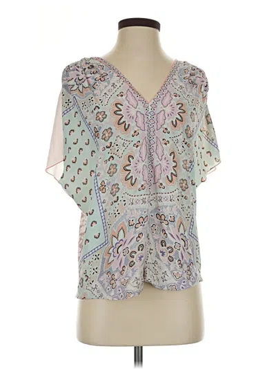 Pre-owned One September Short Sleeve Blouse In Blue