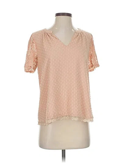 Pre-owned One September Short Sleeve Blouse In Pink