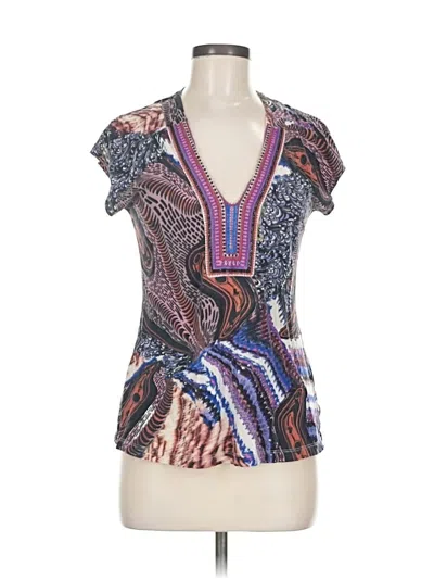 Pre-owned One September Short Sleeve Blouse In Purple