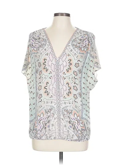 Pre-owned One September Short Sleeve Blouse In Silver