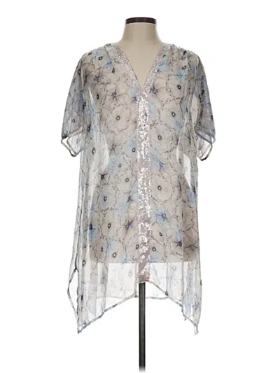 Pre-owned One September Short Sleeve Blouse In Silver