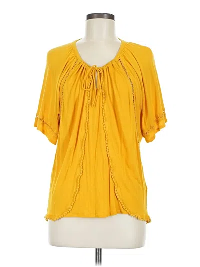 Pre-owned One September Short Sleeve Blouse In Yellow