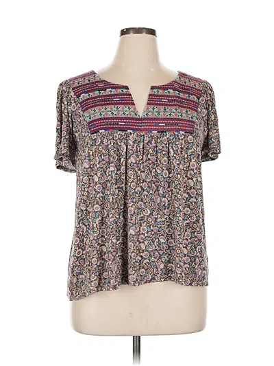 Pre-owned One September Short Sleeve Henley Shirt In Gray