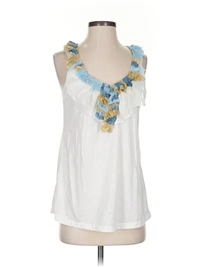 Pre-owned One September Sleeveless Blouse In White