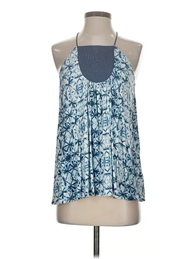 Pre-owned One September Tank Top Blue Halter Neckline Tops