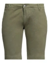 One Seven Two Man Shorts & Bermuda Shorts Military Green Size 29 Cotton, Elastane In Green