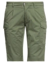 ONE SEVEN TWO ONE SEVEN TWO MAN SHORTS & BERMUDA SHORTS MILITARY GREEN SIZE 31 COTTON, ELASTANE