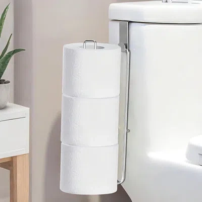 One Silver Toilet Paper Holder With 3 Rolls Reserve, Stainless Steel Toilet Paper Holder Wall Mount, Ove