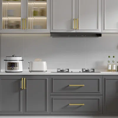 One Square Cabinet Handles Solid Kitchen Cabinet Pulls Drawer Pulls Kitchen Cabinet Hardware Flat Handle In Gold