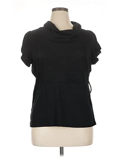 Pre-owned One Step Up Short Sleeve Top Black Cowl Neck Tops