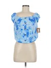 One Step Up Sleeveless Blouse In Blue