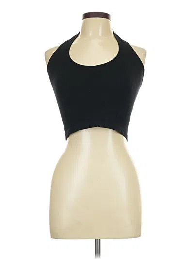 Pre-owned One Step Up Tank Top Black Halter Neckline Tops