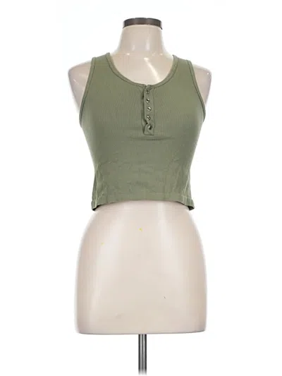 Pre-owned One Step Up Tank Top Green Halter Neckline Tops