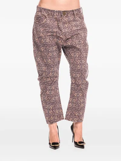 One Teaspoon Azteca Leopard-print Jeans In Purple