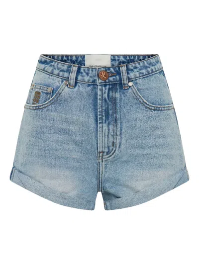 One Teaspoon Bandit Shorts In Blue