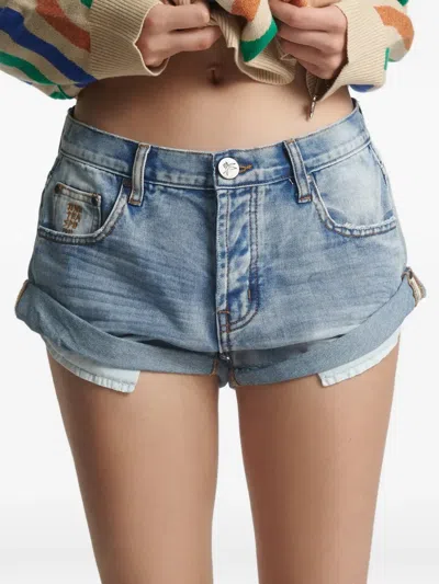 One Teaspoon Bandits Denim Shorts In Blue