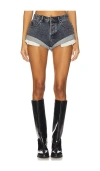 One Teaspoon Bandits Low Waist Denim Short In Black