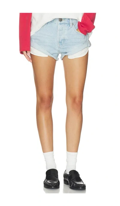 One Teaspoon Bandits Low Waist Denim Short In Blue